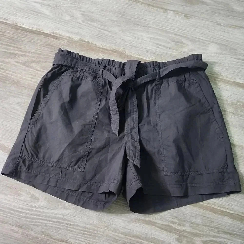 Lou & Grey Poplin Paperbag Tie Waist Shorts